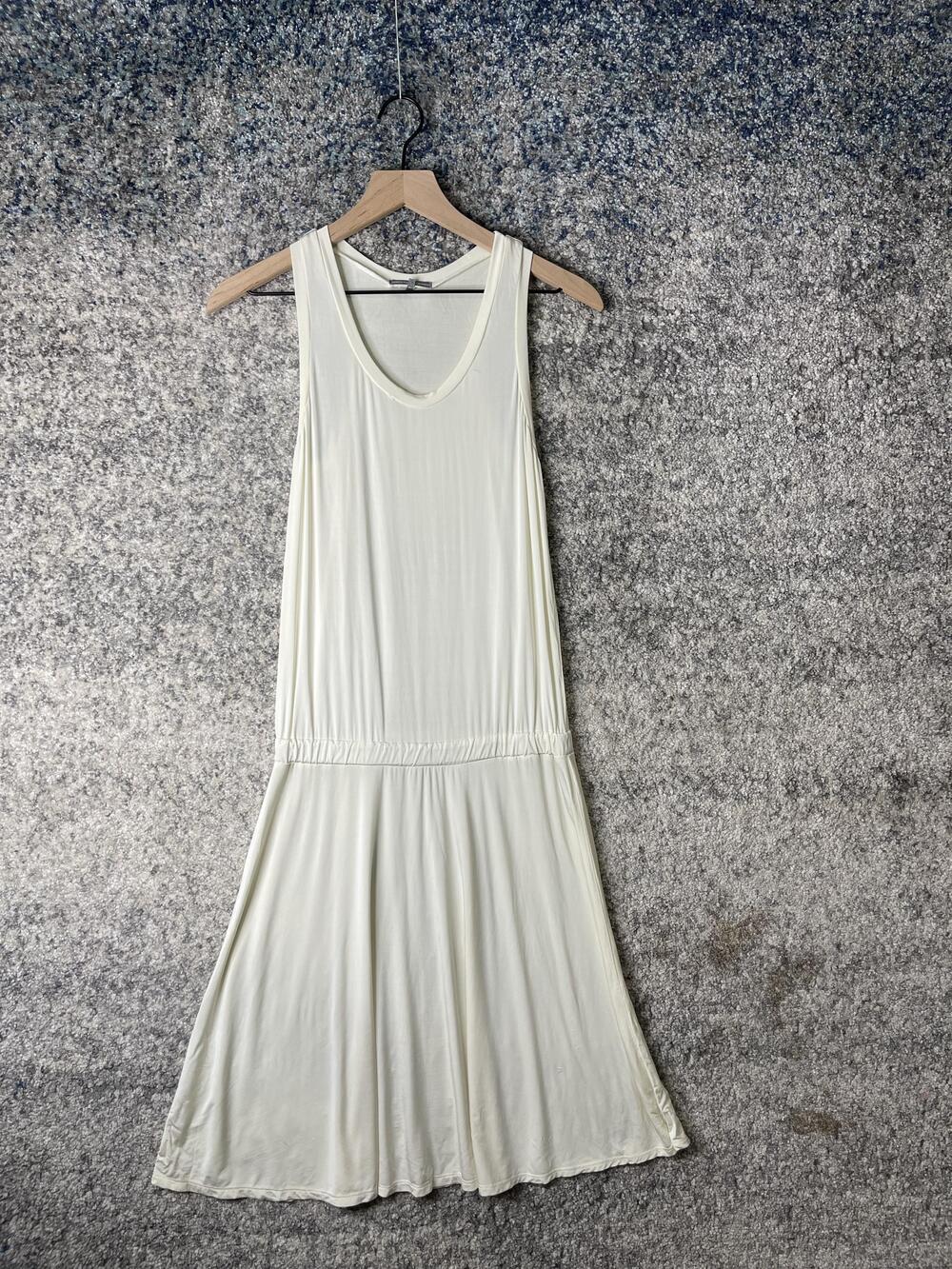 James Perse Dress Womens 2 White Tank Maxi Sleeveless Lightweight Summer Beach